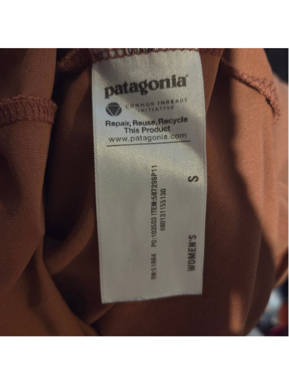 Patagonia Midi Dress Size S Brown Twist Front - Picture 5 of 5